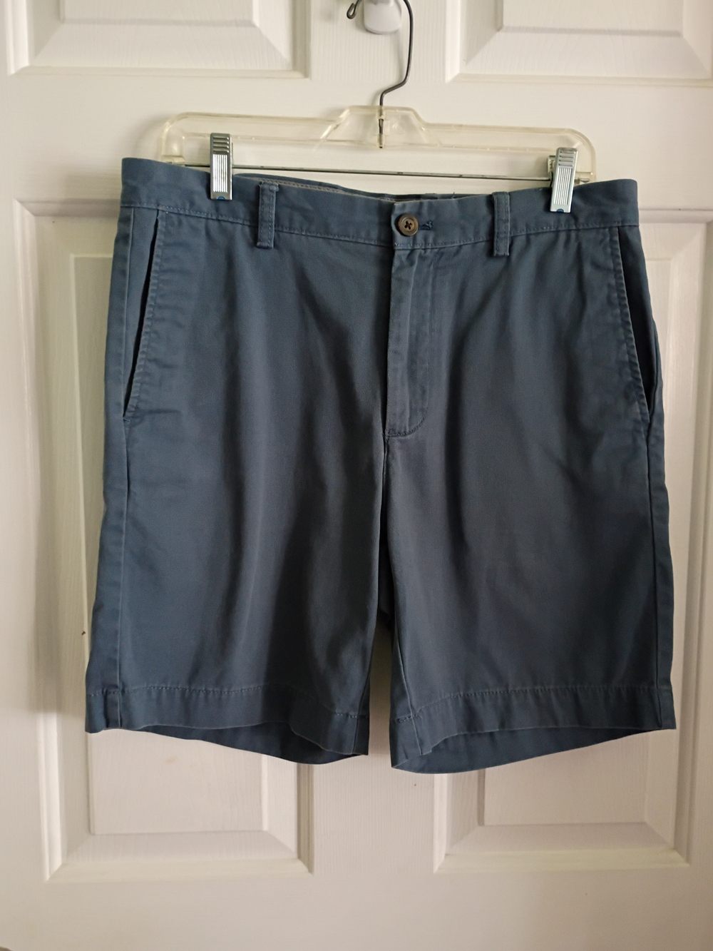 Essentials Men's Slate Blue Flat Front Chino Shorts